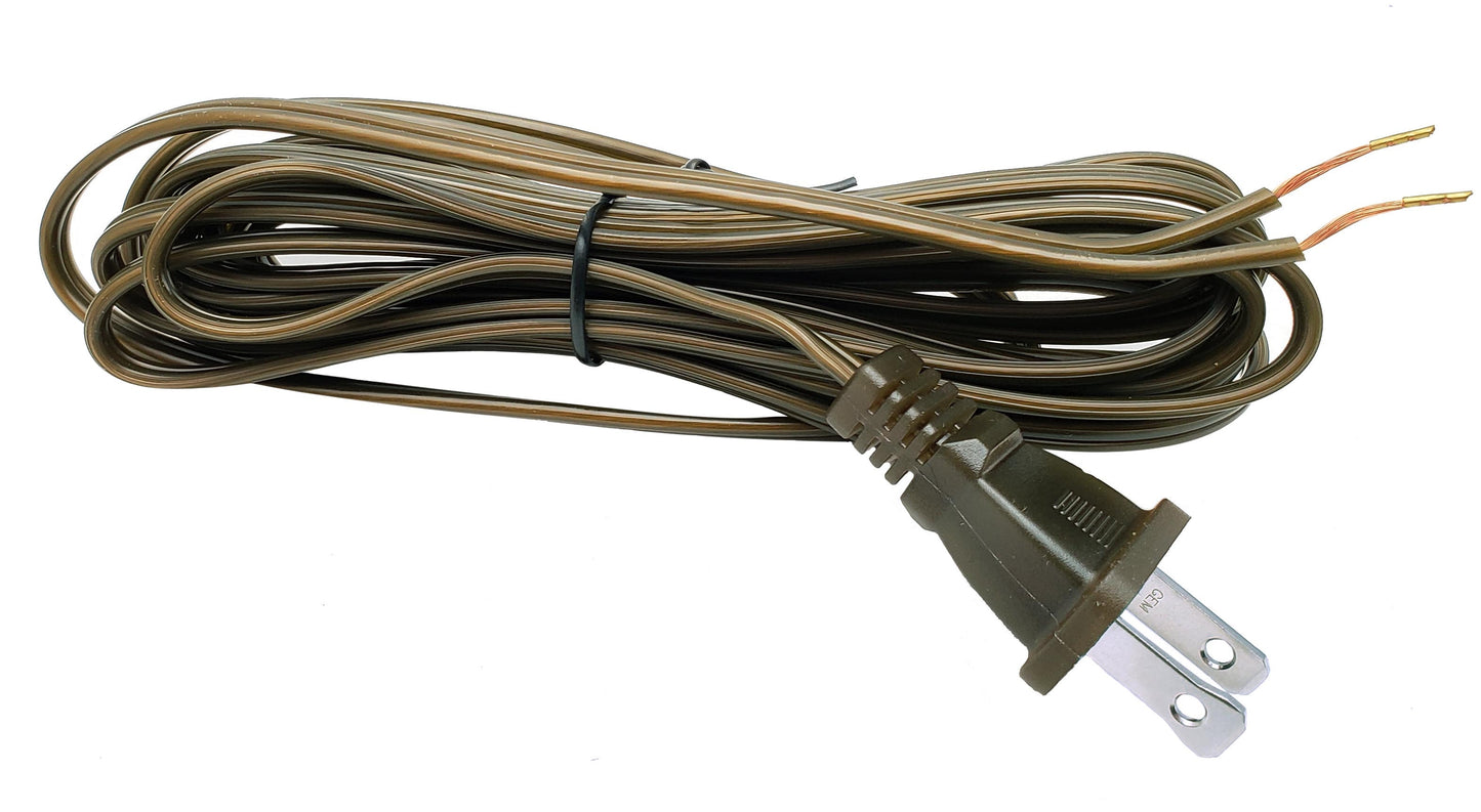Antique Bronze, 18/2 Plastic Covered Lamp Cord - Wire Sets, CHOICE OF 3 LENGTHS