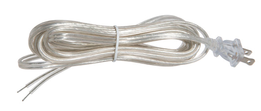 18/2 SPT-2 Clear Silver Plastic Covered Cord Set, Tinned, Choice of Length