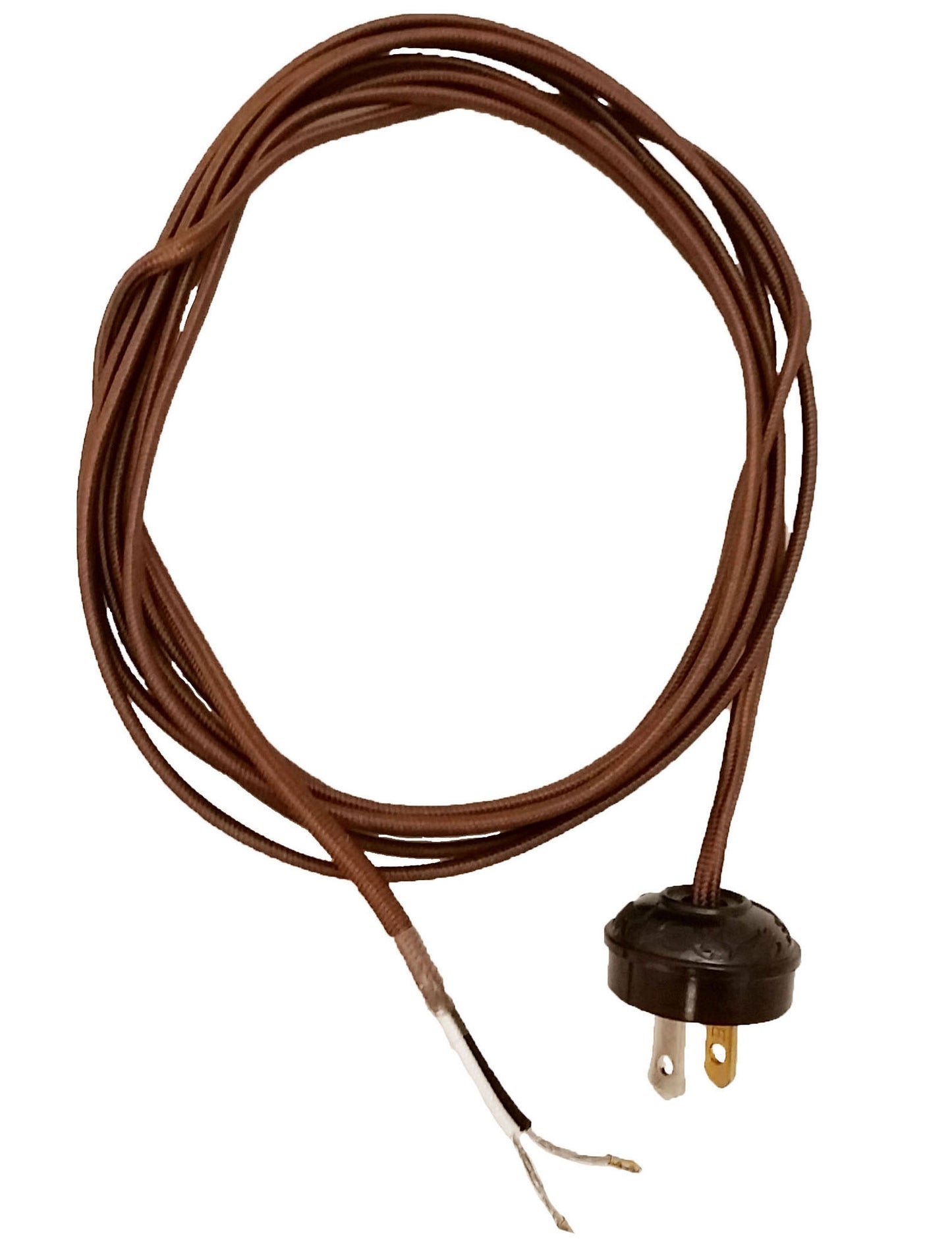 Rayon Lamp Cord - Wire Set with Antique Style Plug, CHOICE OF 2 COLORS AND 2 STYLES