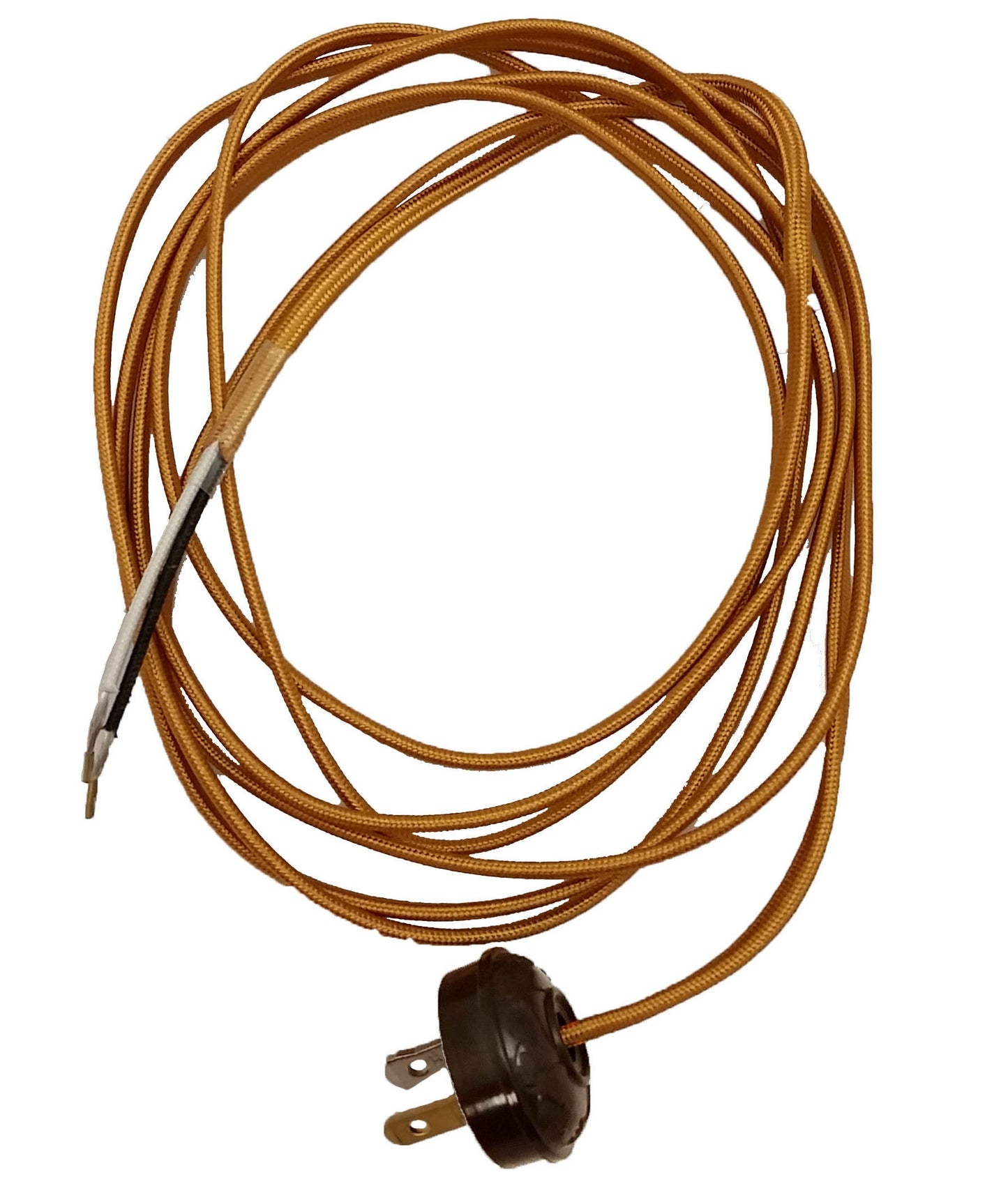 Rayon Lamp Cord - Wire Set with Antique Style Plug, CHOICE OF 2 COLORS AND 2 STYLES