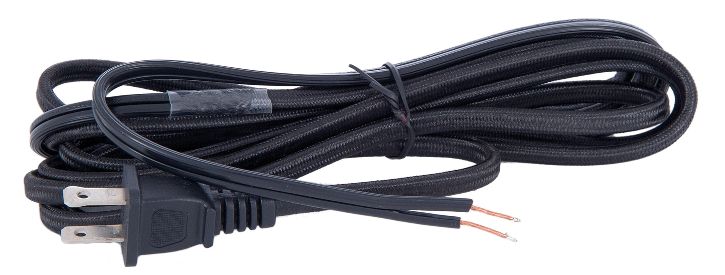 Black Color RAYON Covered Lamp Cord Set