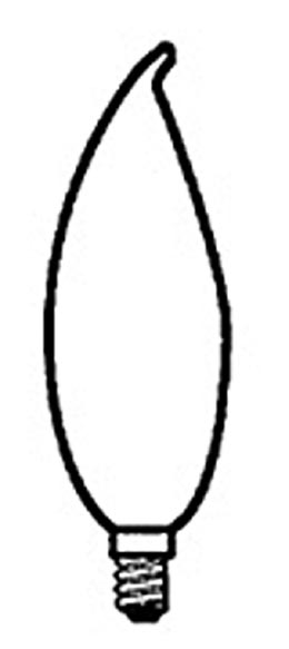 CF, Flame Tip Bulb (E12)