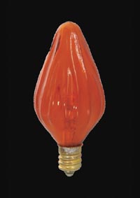 F-10 Amber Flame, Candelabra Base Bulb