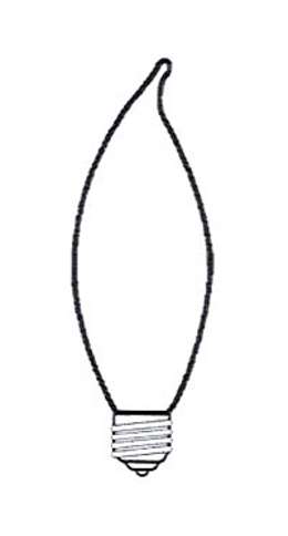 CA-8 Flame Tip, 15W Candelabra Bulb (E12)
