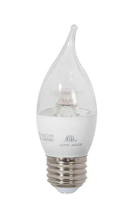 Clear 60W Equivalent E26 LED Dimmable CA14 Bulb