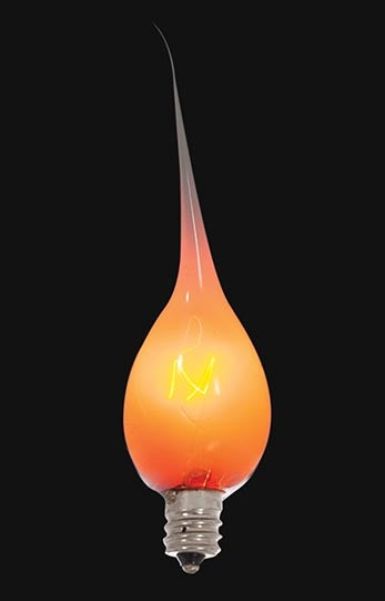 Amber Color Silicone Tip 7 Watt Incandescent E-12 Light Bulb