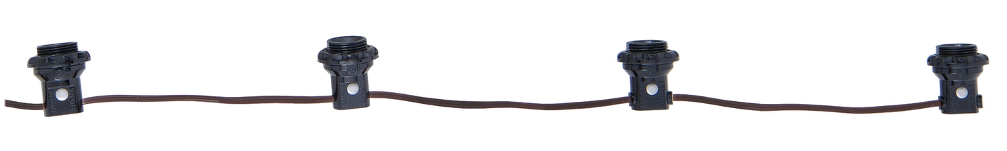 4-Light, E12 Candelabra Socket Harness Set, Each With Phenolic Ring & 18/2 Wire Leads