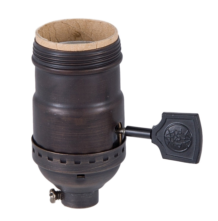 Solid Stamped Antique Bronze Finish Socket with Decorative Key