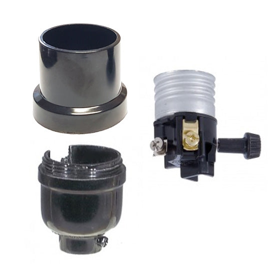 Turn-Knob 3-Way Phenolic Socket, Medium Base, No UNO Threads