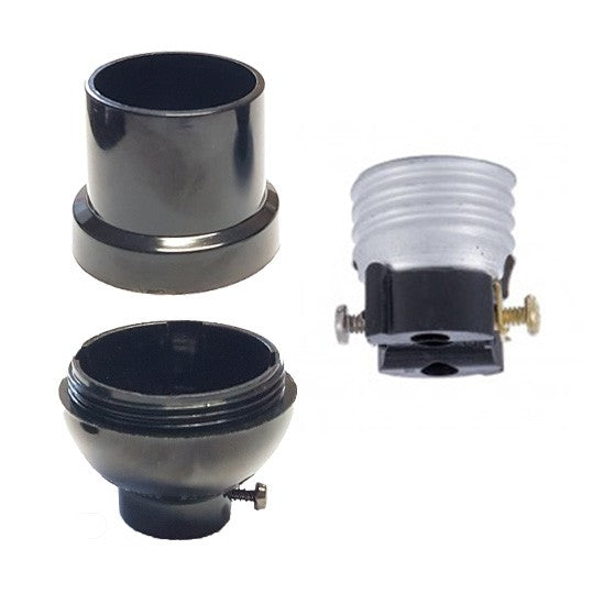 Keyless Table Lamp Wiring Kit with Plastic Socket and Rotary Switch Lamp Cord