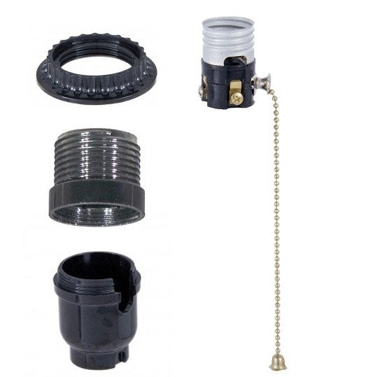 Plastic Pull Chain Socket With Shade Ring