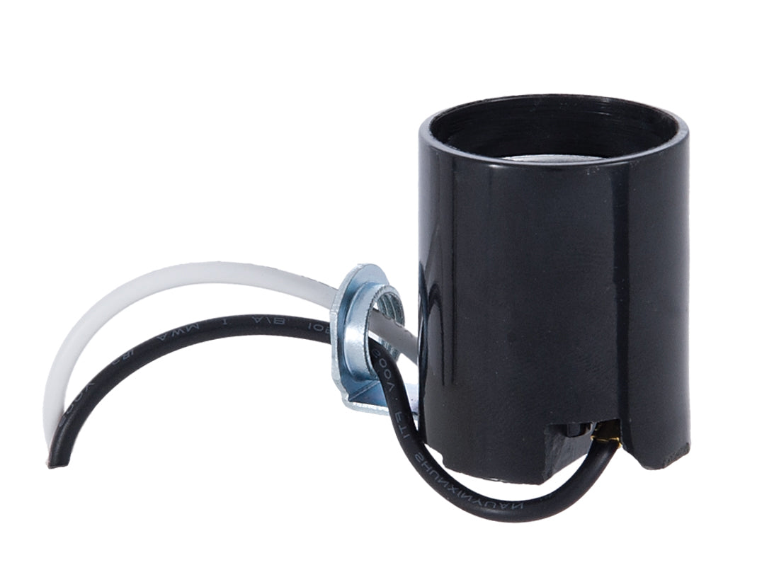 Medium Base Lamp Socket With Side Mount 1/8F Hickey and 9" Wire Leads