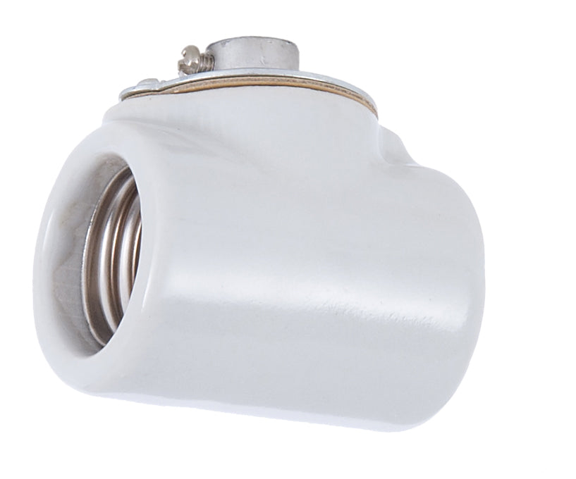 Twin Medium Base, Glazed Porcelain Socket With Flange Bushing Cap