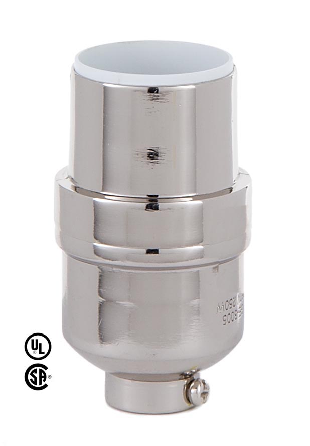 Modern Style Keyless Socket w/Nickel Plated Finish