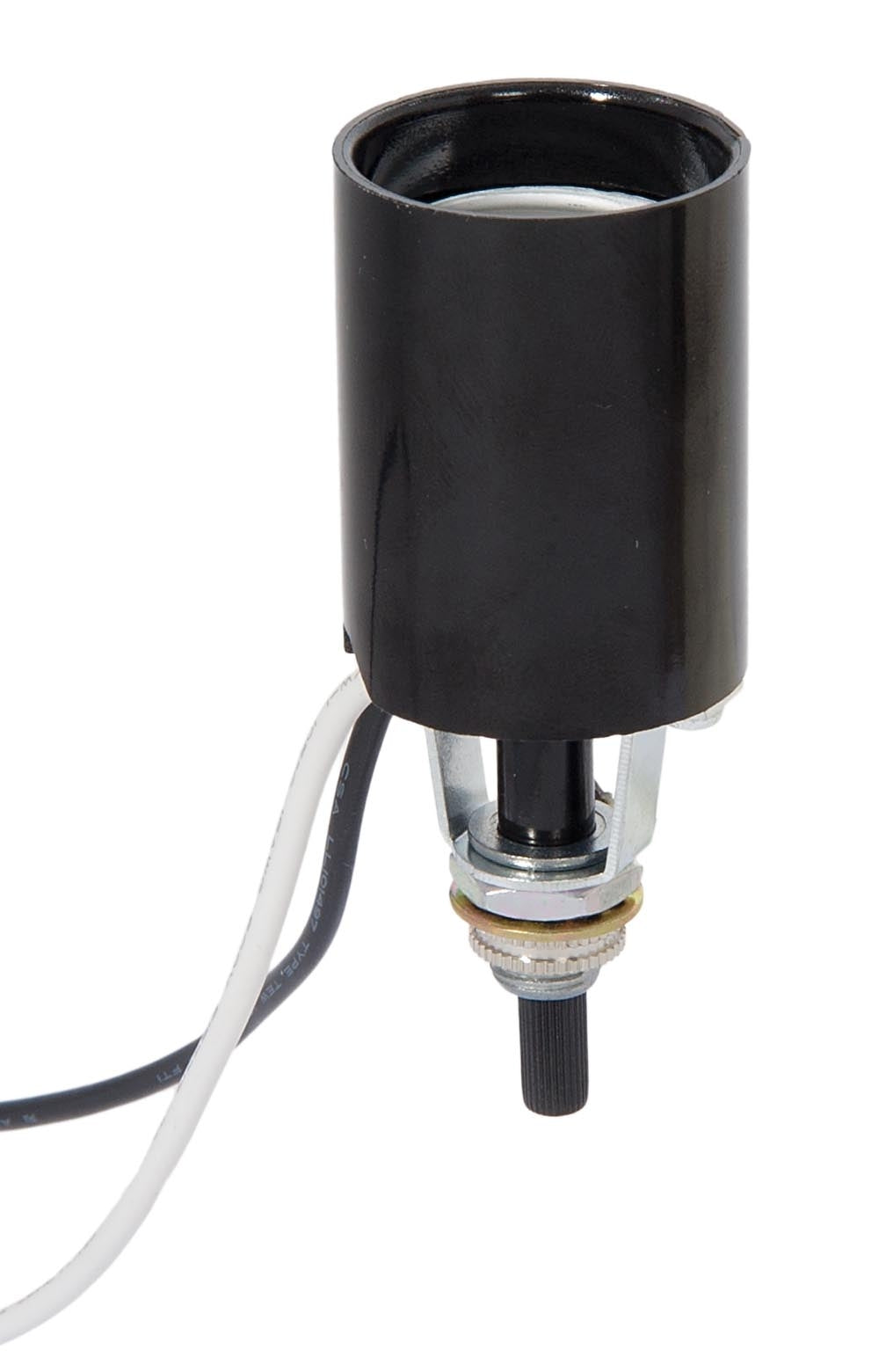E-26 Base Phenolic Socket with Bottom Turn Knob, Wire Leads