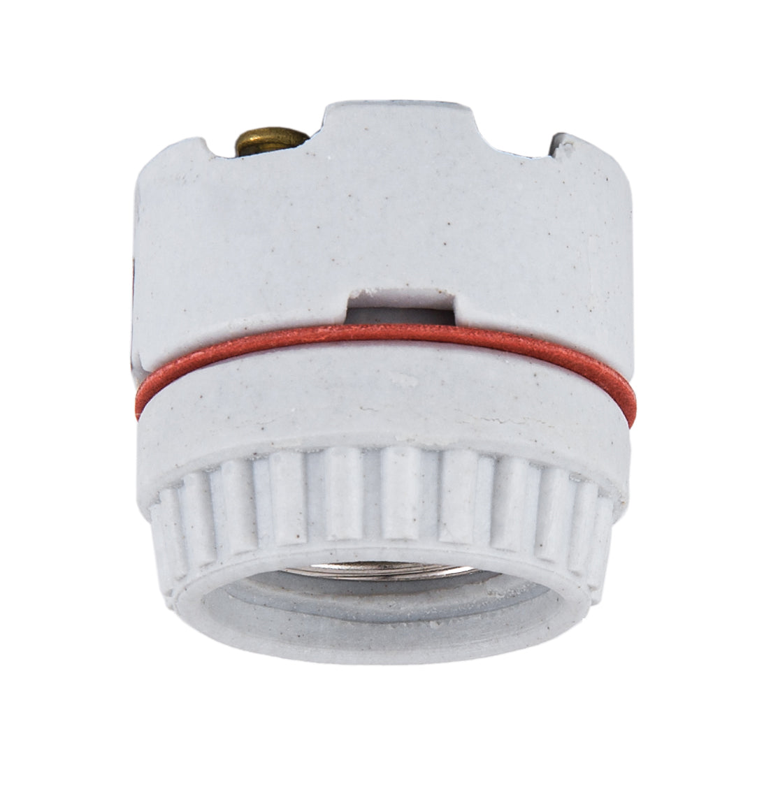 Medium Base, Porcelain, 2-Piece Sign Receptacle for 1-7/16" Diameter Hole