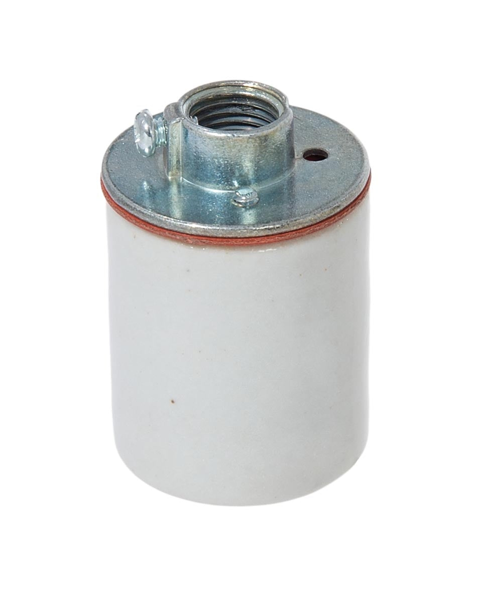 E-26 Keyless Glazed Porcelain Socket with Metal Cap