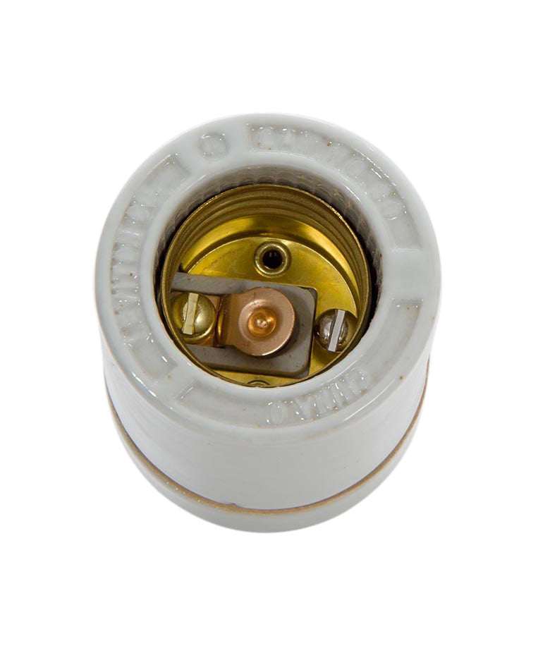 Medium Base Two-piece Porcelain Socket w/Mount Gasket - Leviton CAT. NO. 30