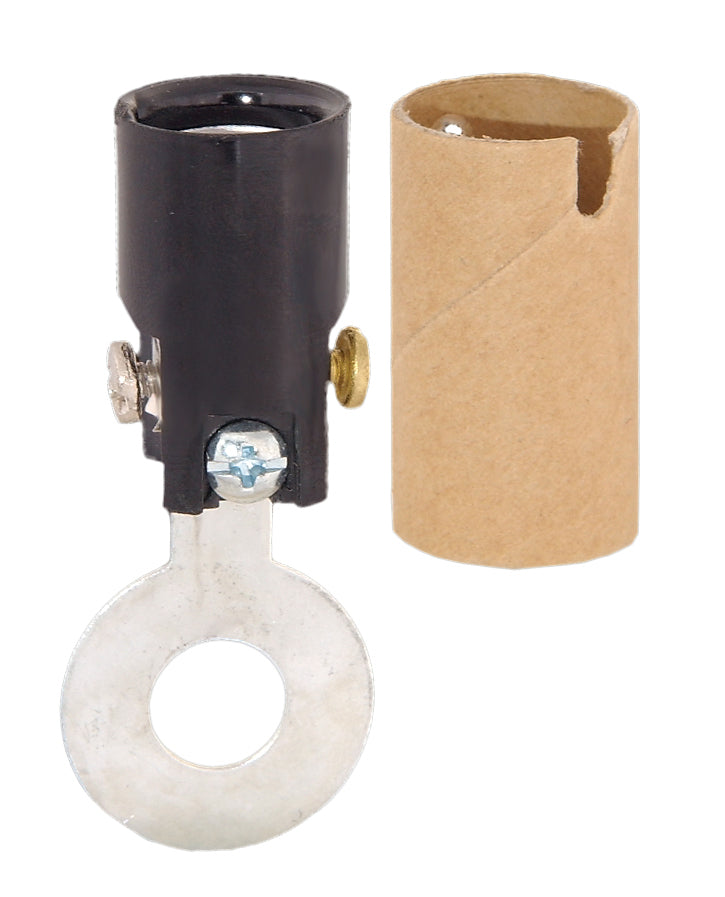 2-1/4 Inch Tall Keyless Candelabra Base Socket with 1/8F Slip Bracket