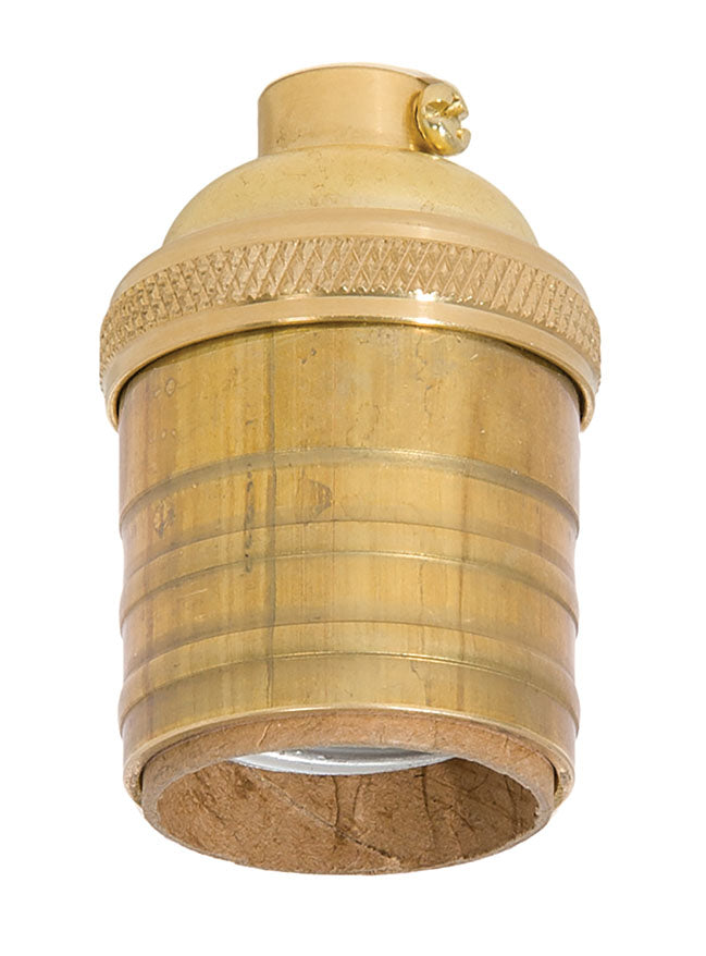 Short Keyless Unfinished Brass Socket, No UNO Thread