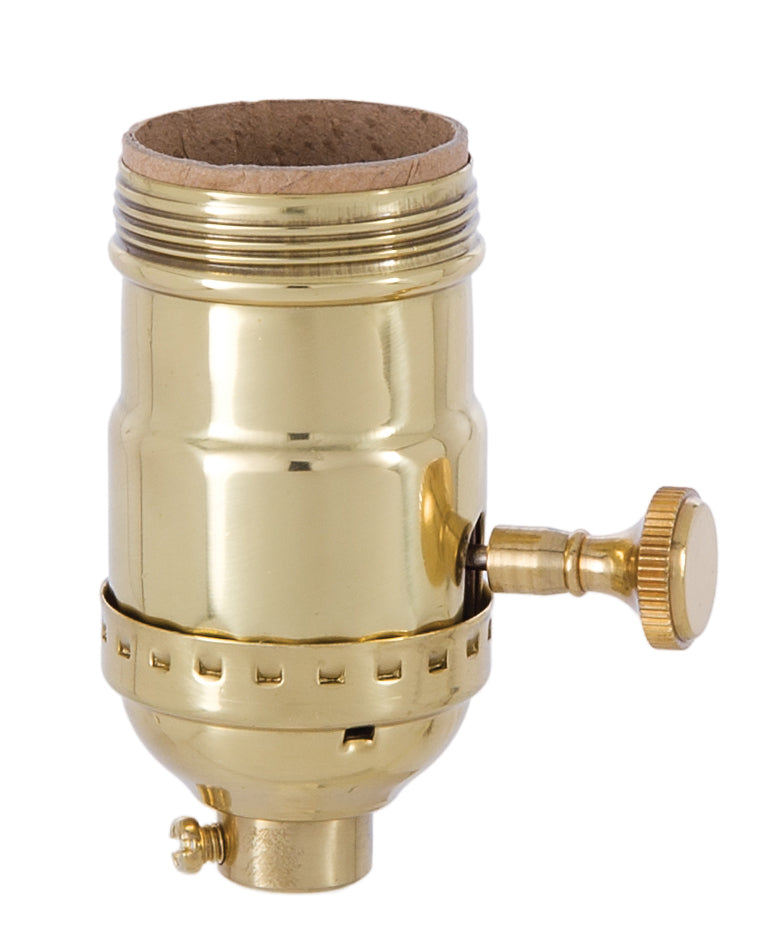 Polished & Lacquered UNO Shell Turn Knob Socket, On/Off Function