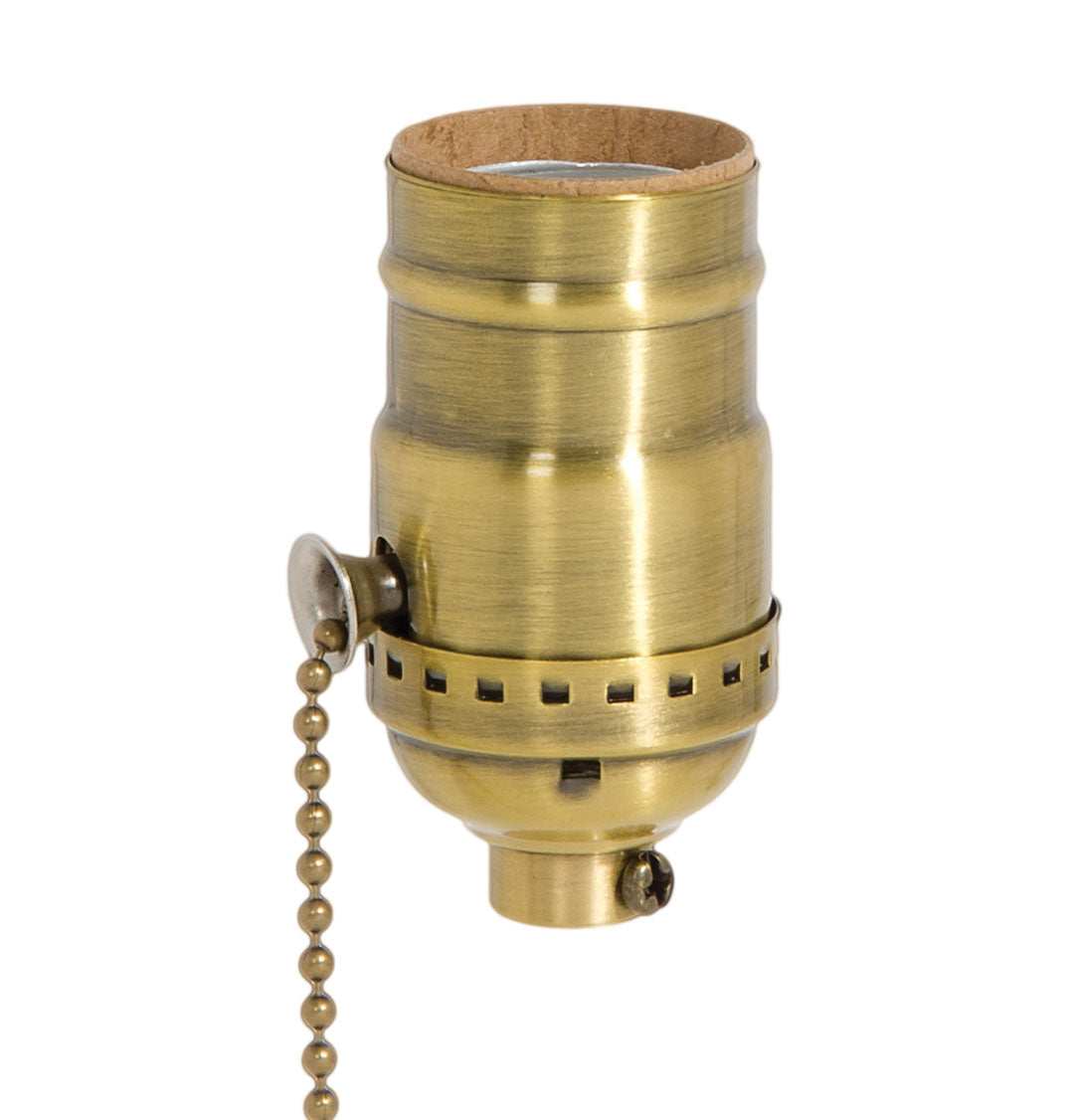 B&p Lamp Antique Brass On-Off Pull Chain Socket 48286A