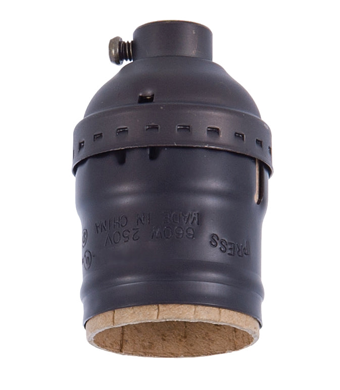 Antique Bronze Finish Keyless Brass Socket, No UNO Thread