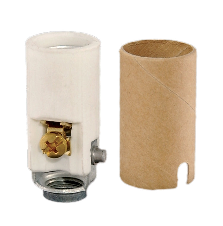 Short Keyless Porcelain Candle Socket, 1 9/16" Height