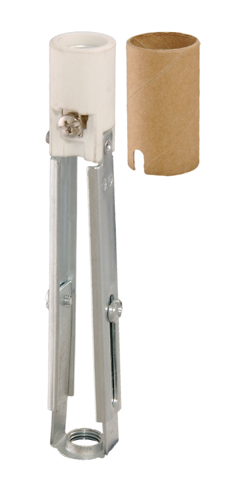 Keyless, Porcelain Adjustable Candelabra Candle Socket, Adjusts From 4 11/16" Up To 6"