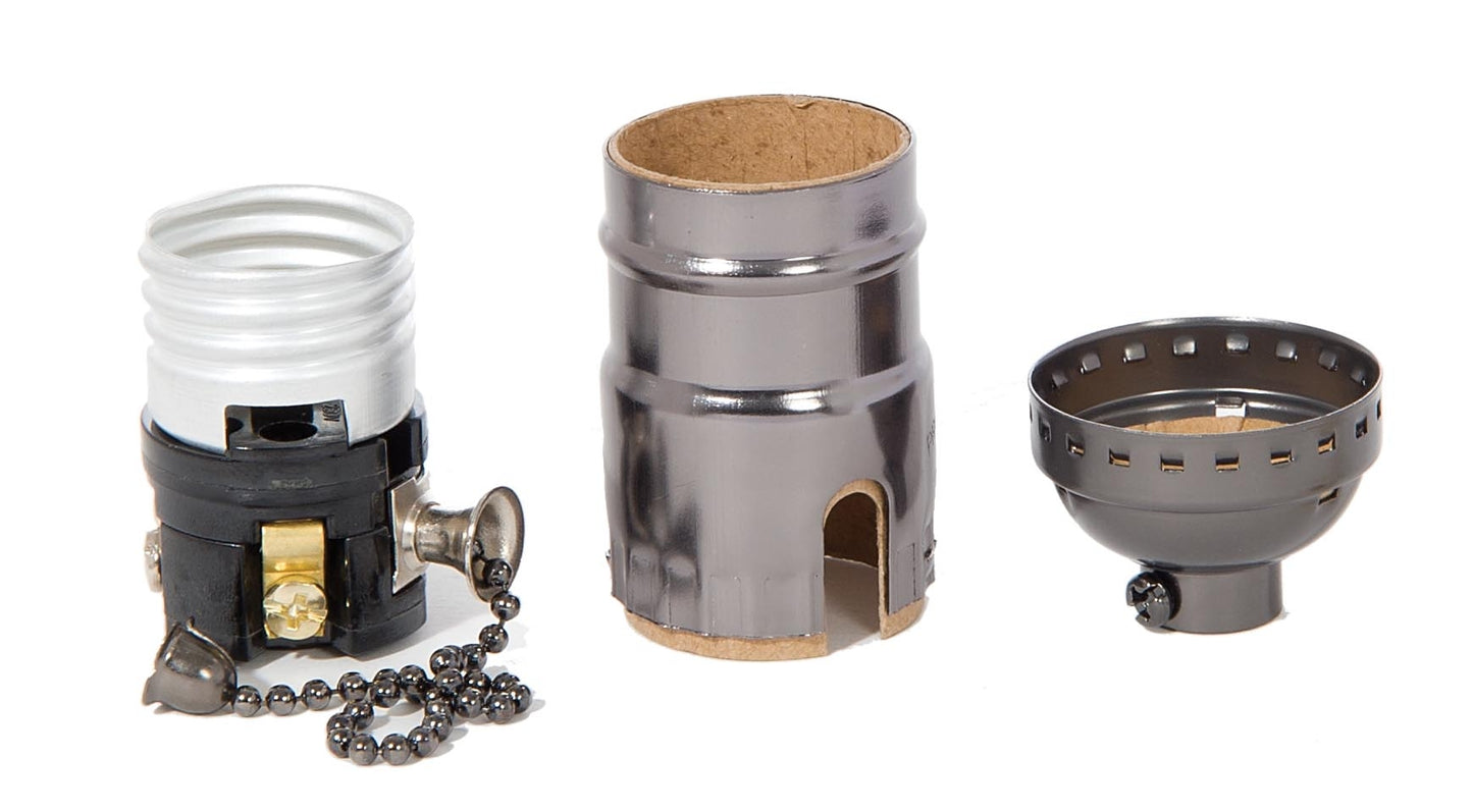 Antique Bronze Finish E-26 On-Off Aluminum Pull Chain Socket