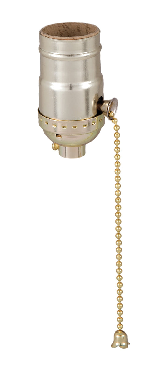 Pull Chain (On-Off) Med. Base Lamp Socket with Brass Plated finish