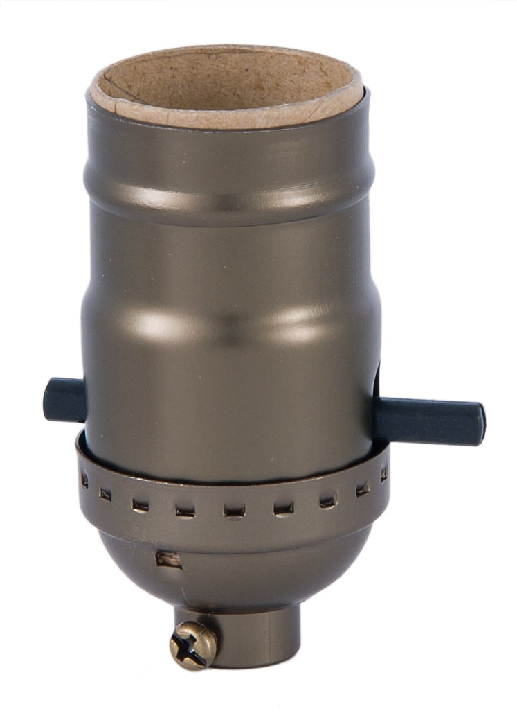 Antique Brass Table Lamp Wiring Kit with Push-Thru Socket and Adjustable Harp