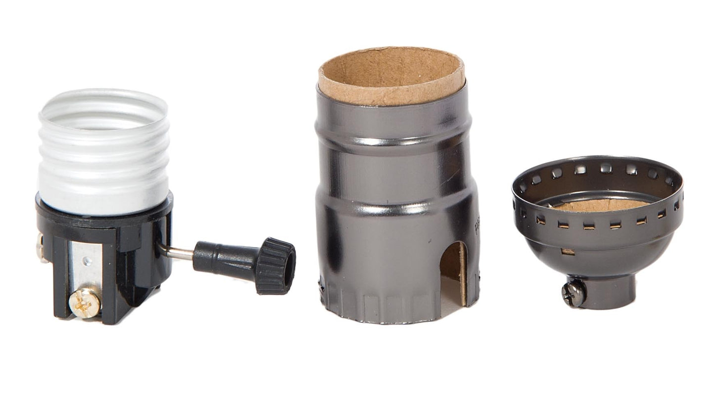 Antique Bronze Finish E-26 Aluminum On-Off Turn Knob Socket