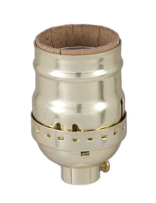 Keyless Lamp Socket, Brass Plated Finish