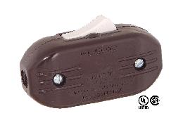 Heavy Duty ON-OFF Switch for Rayon Lamp Cord, Brown or White Color