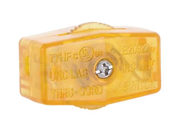 Clear Gold, Inline ON-OFF Rotary Lamp Switch to Fit SPT-1 Lamp Cord