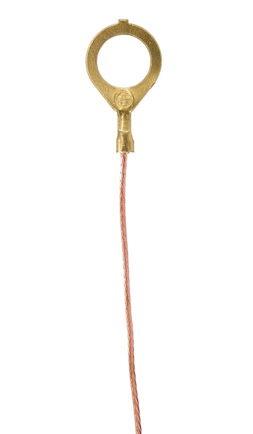 1/8 IP Round Ground Lug, Bare Copper Ground Wire, Choice of Length