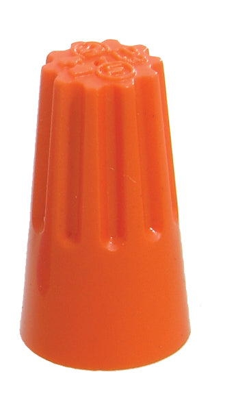 Large Wire Connector with Spiral Threaded Metal Insert, Orange
