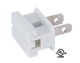 White Slide On Type Polarized Lamp Plugs