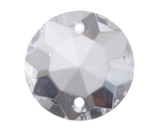 11/16" (18 mm) Clear Crystal Round Rose Jewel