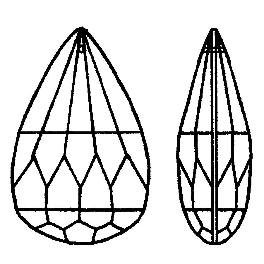 Full Cut Almond Rock Crystal, your choice of 2", 2-1/2", 3", 3-1/2" or 4" sizes