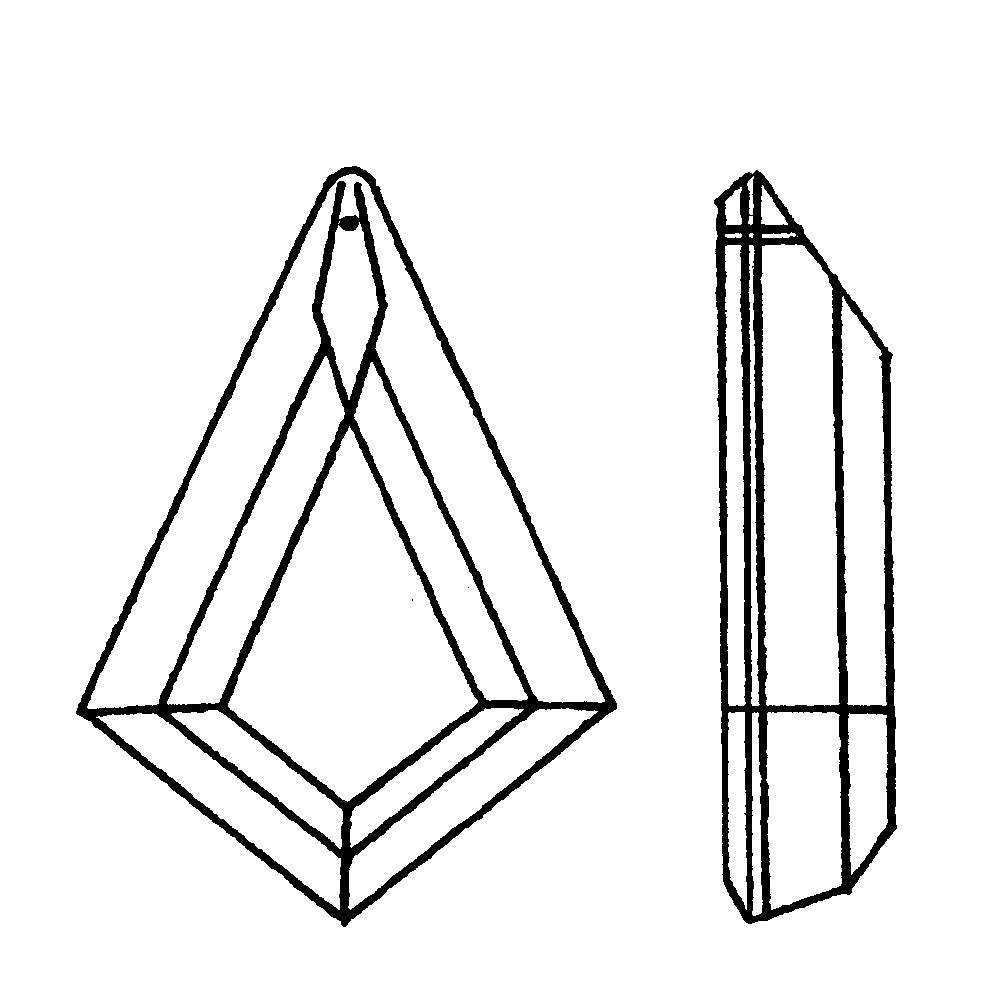 Diamond Kite Rock Crystal, your choice of 2", 2-1/2", 3", 3-1/2" or 4" sizes