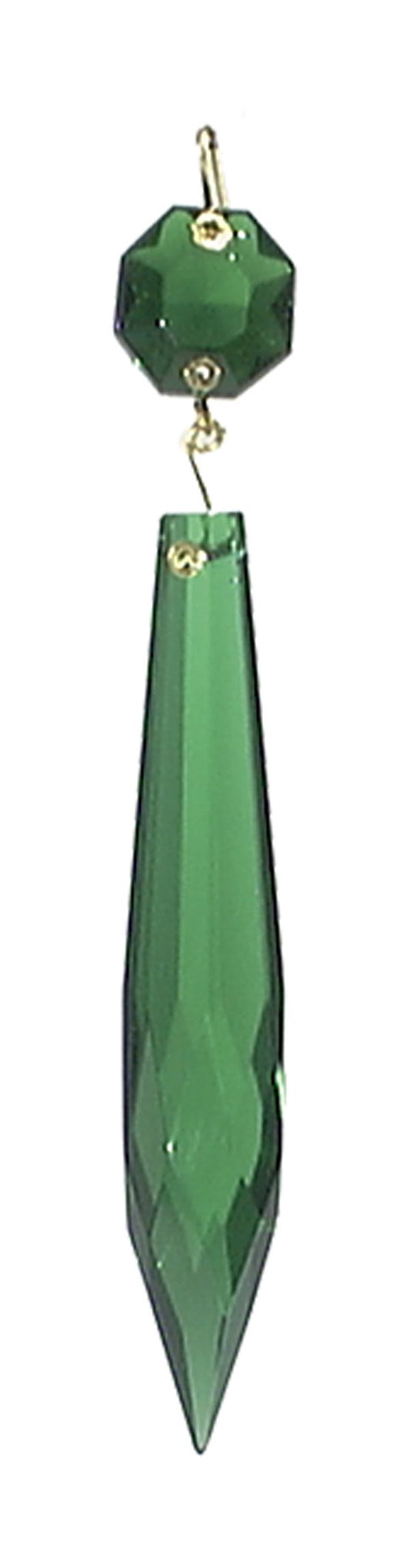 3" Green U-Drop Prism, ~4-1/4" overall length