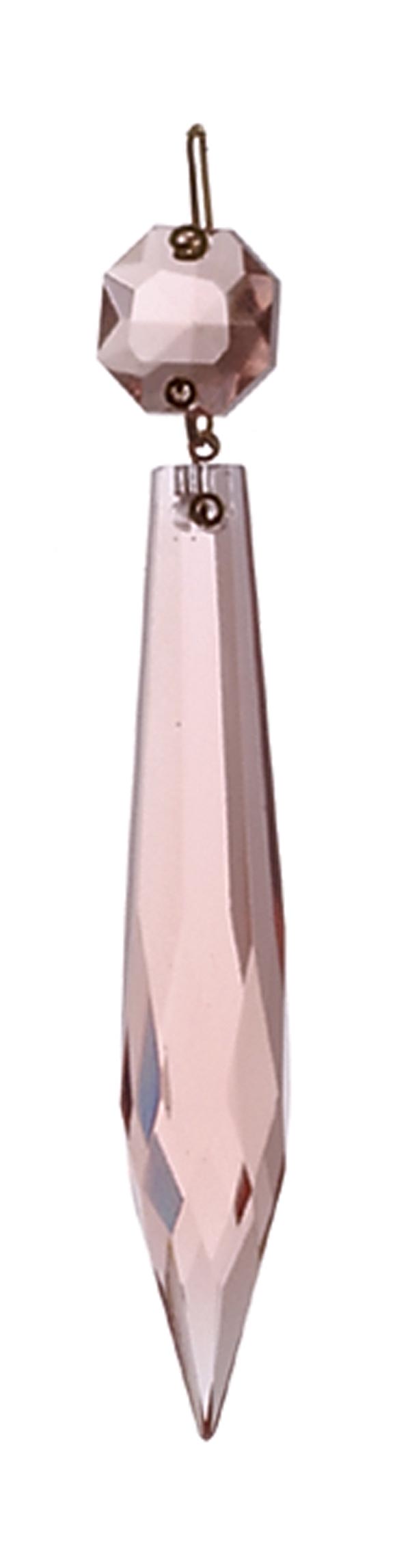 3" Pink U-Drop Prism, ~4-1/4" overall length