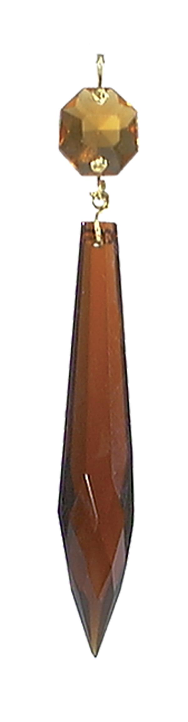 3" Amber U-Drop Prism, ~4-1/4" overall length