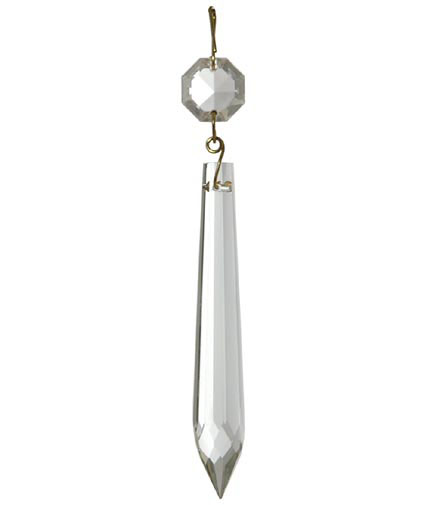 Clear French U-Drop Prism, available in sizes 3", 3-1/2", 4", or 5"