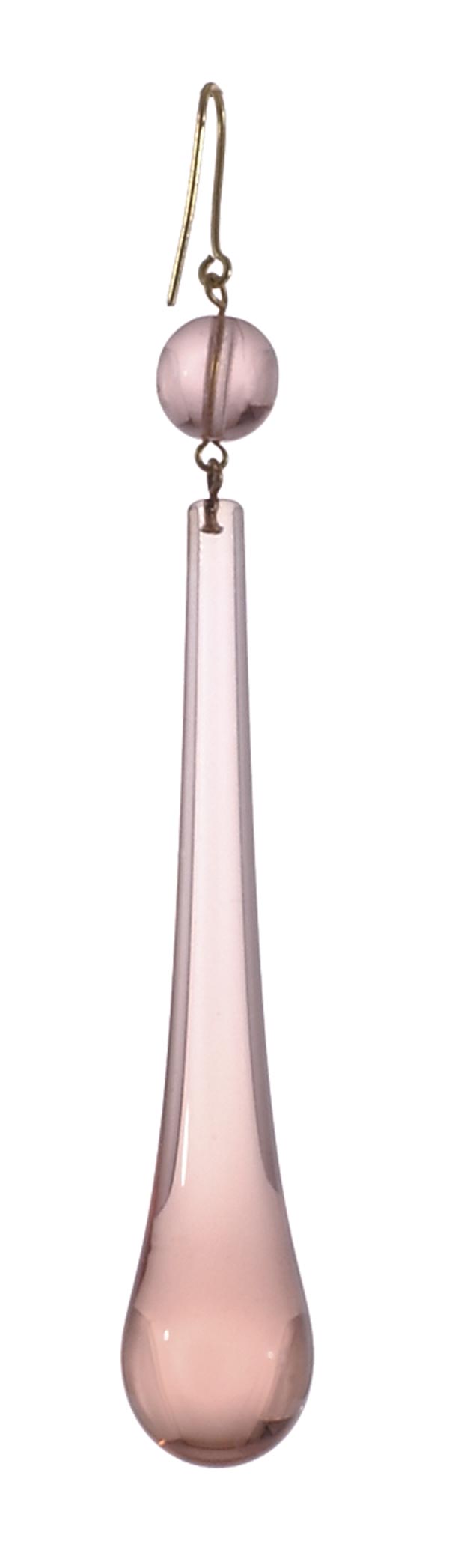 3" Pink Teardrop w/Bead, ~4-3/8" overall length