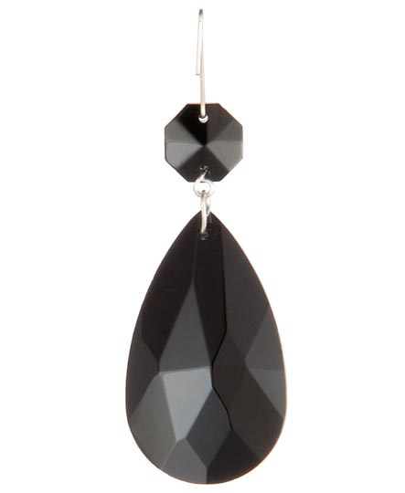 Black Crystal Pendalogue, ~3-1/4" overall length