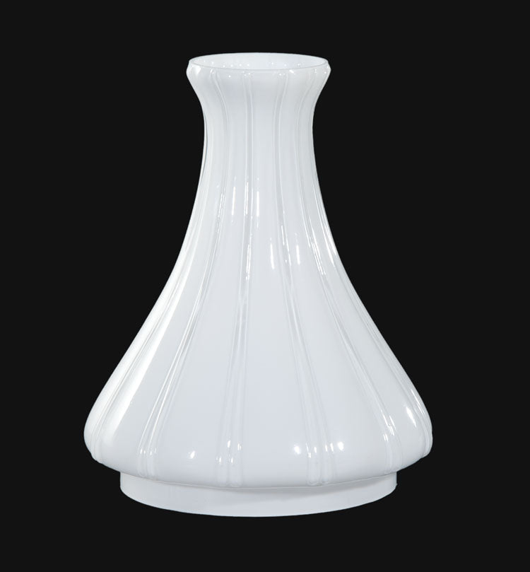 5 1/2" Fitter, 8 3/4" Tall Opal Glass Angle Lamp Chimney