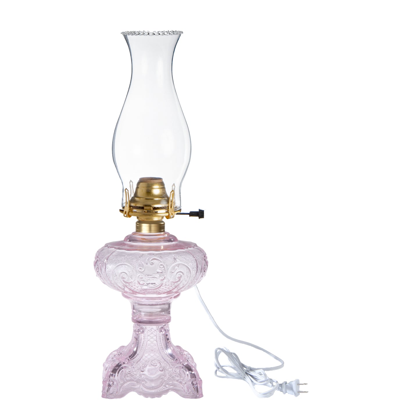 Electric Princess Feather Oil Lamps Complete with Electric Burner and Chimney (66499E)